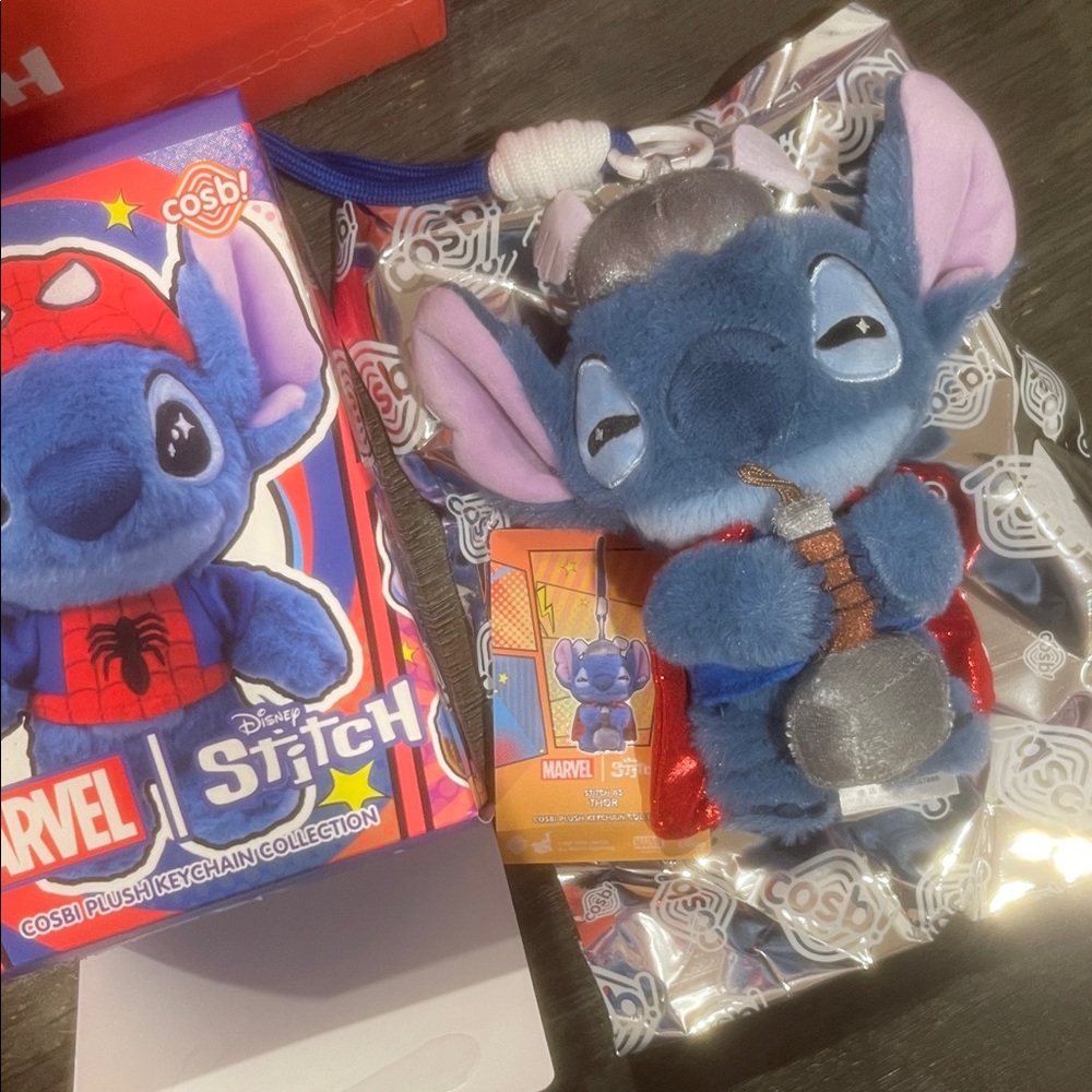 Disney Stitch Marvel Cosbi Plush Keychain